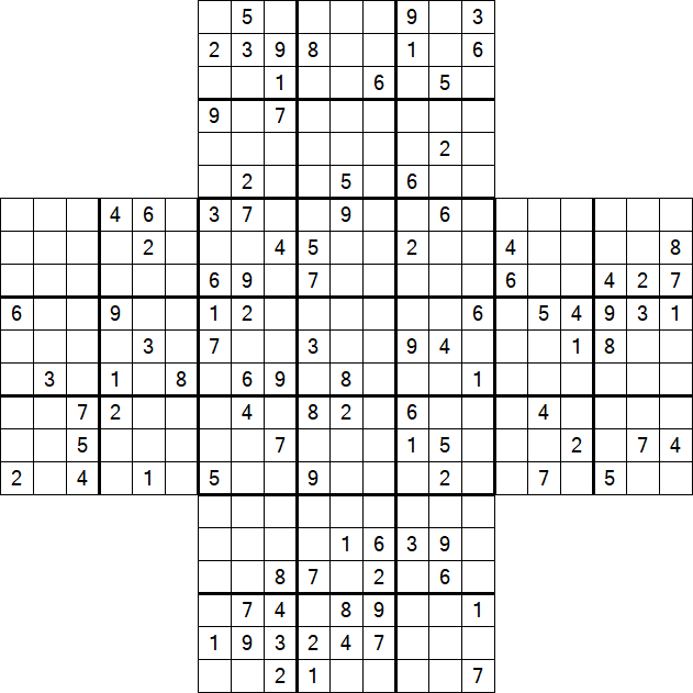 Cross Sudoku - Hard
