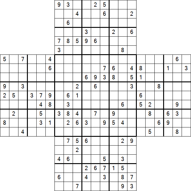 Cross Sudoku - Hard