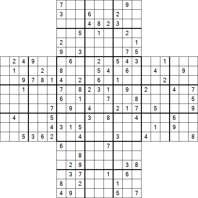 Cross Sudoku - Difficile