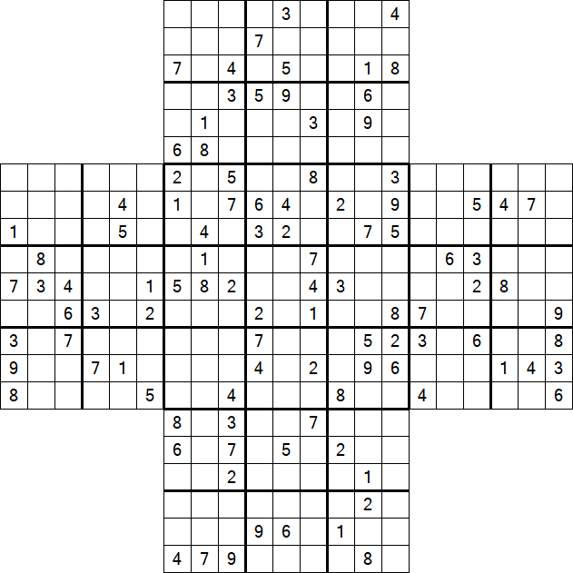 Cross Sudoku - Difficile