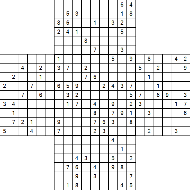 Cross Sudoku - Difficile
