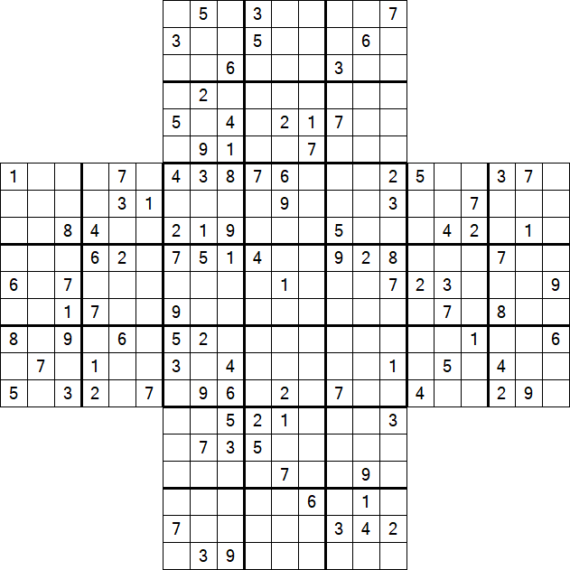 Cross Sudoku - Difficile