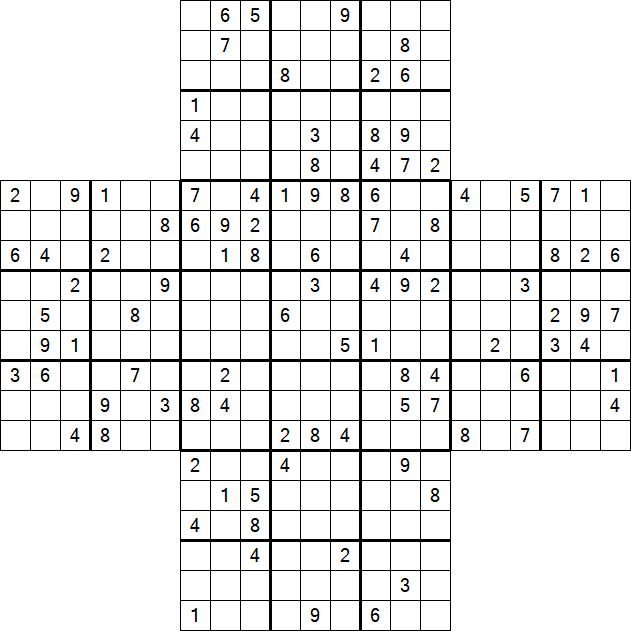 Cross Sudoku - Difficile