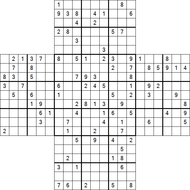 Cross Sudoku - Difficile