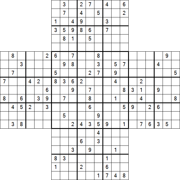 Cross Sudoku - Difficile