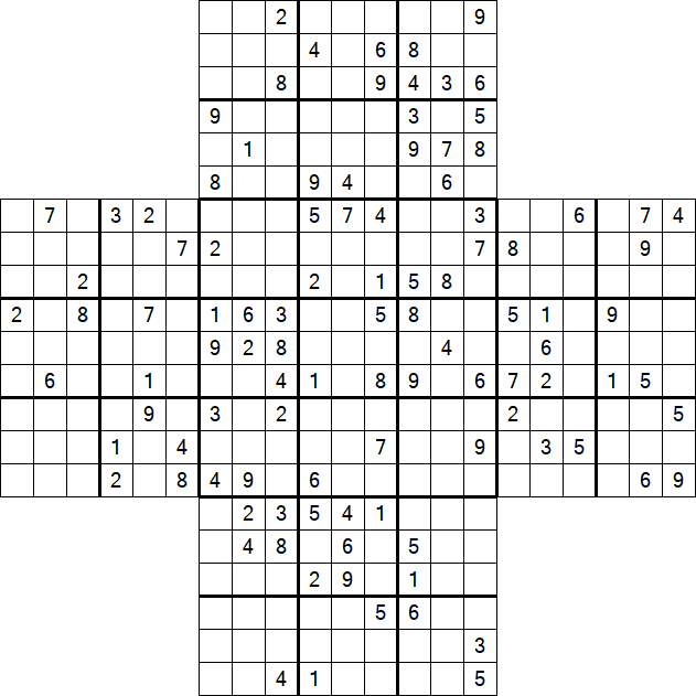 Cross Sudoku - Difficile