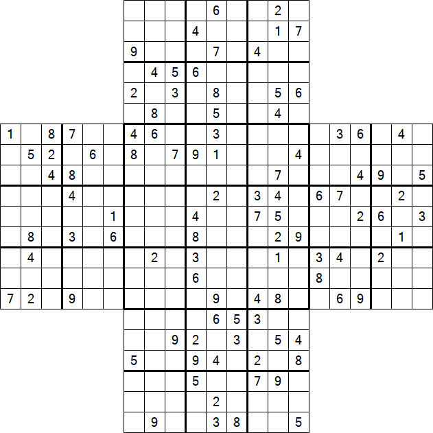 Cross Sudoku - Difficile