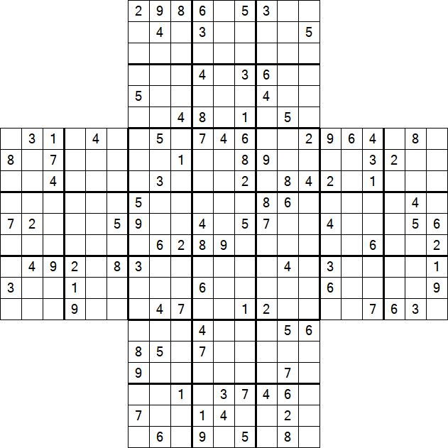 Cross Sudoku - Difficile