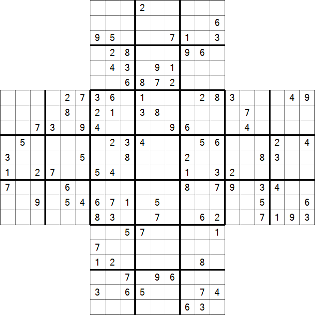 Cross Sudoku - Difficile