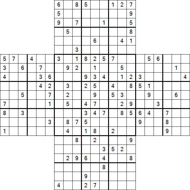 Cross Sudoku - Difficile
