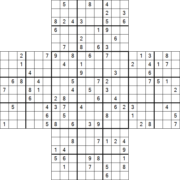 Cross Sudoku - Difficile