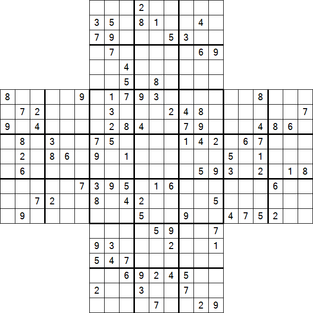 Cross Sudoku - Difficile