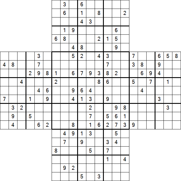 Cross Sudoku - Difficile