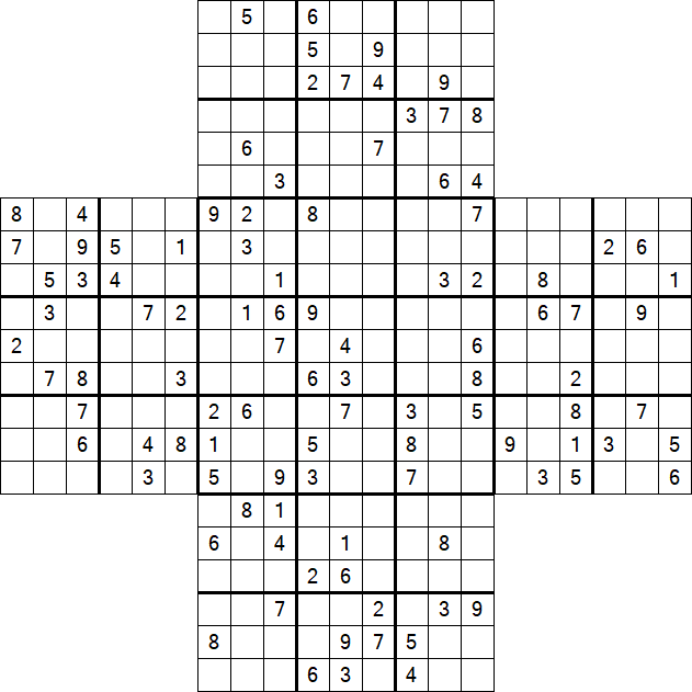 Cross Sudoku - Difficile