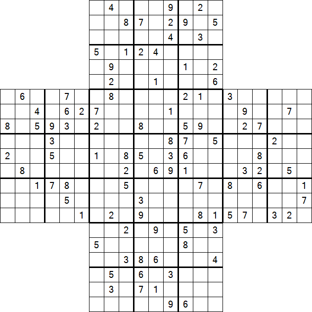 Cross Sudoku - Difficile