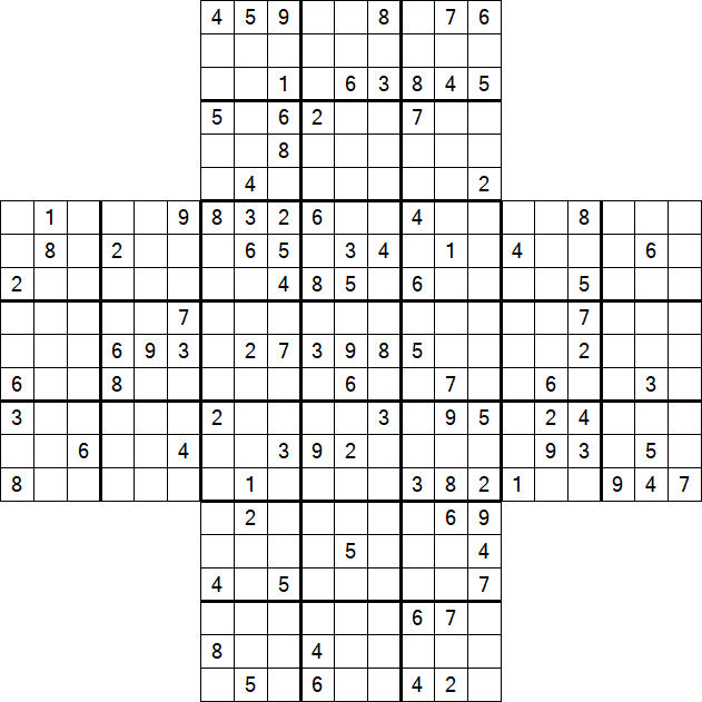Cross Sudoku - Schwierig