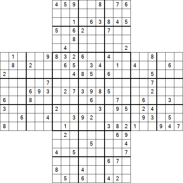 Cross Sudoku - Difficile