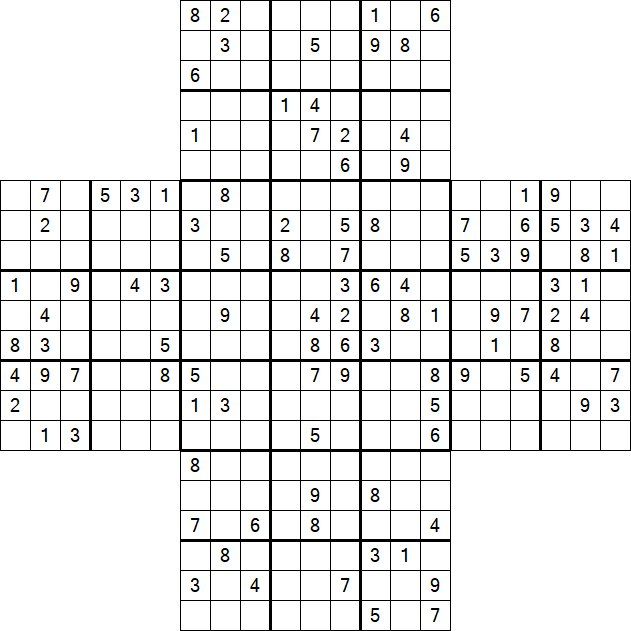 Cross Sudoku - Difficile