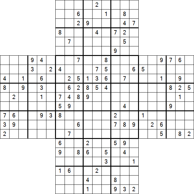 Cross Sudoku - Hard