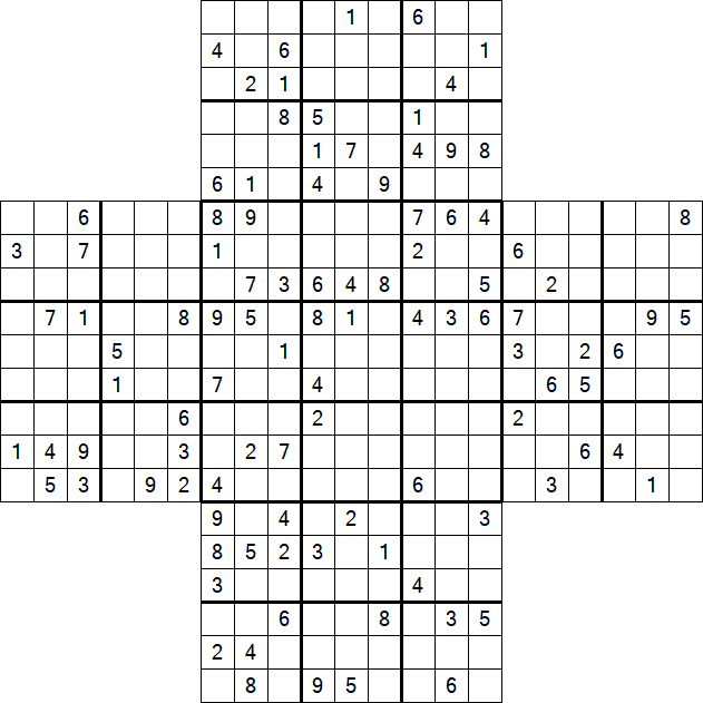 Cross Sudoku - Hard