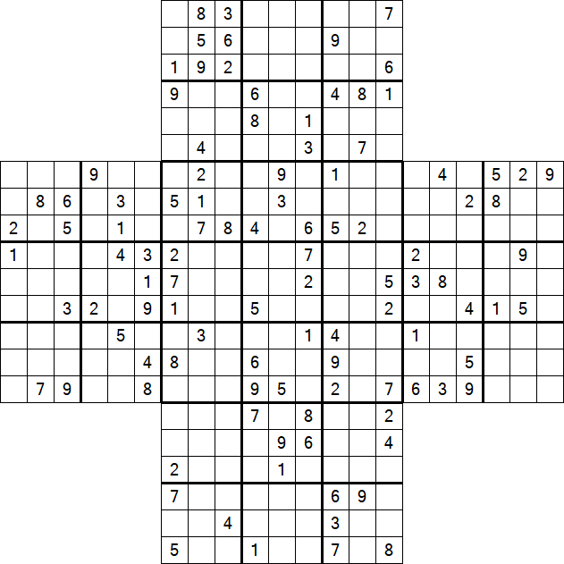 Cross Sudoku - Hard