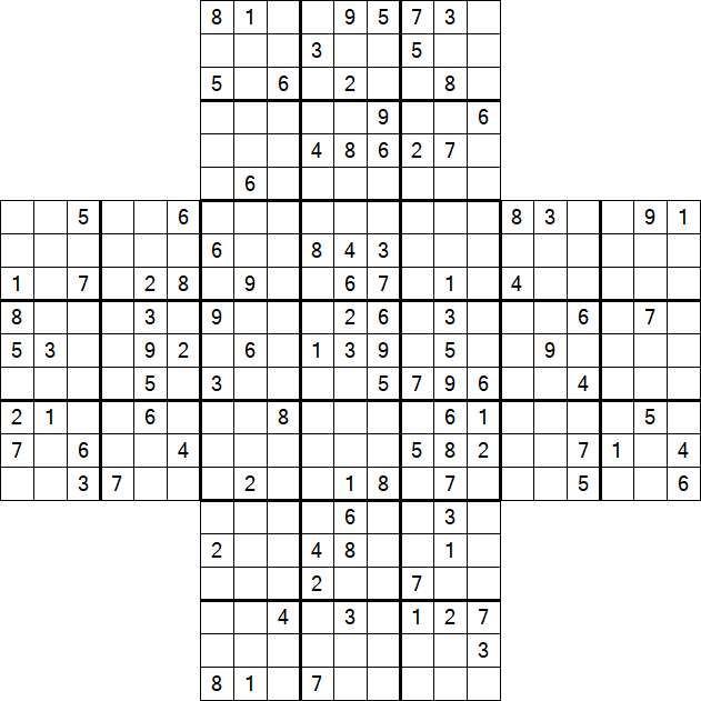 Cross Sudoku - Hard