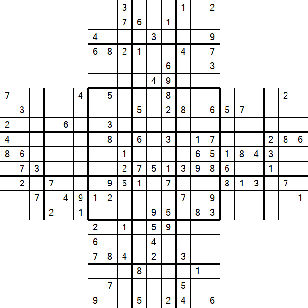 Cross Sudoku - Hard