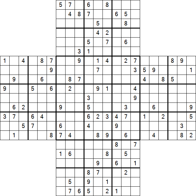Cross Sudoku - Hard