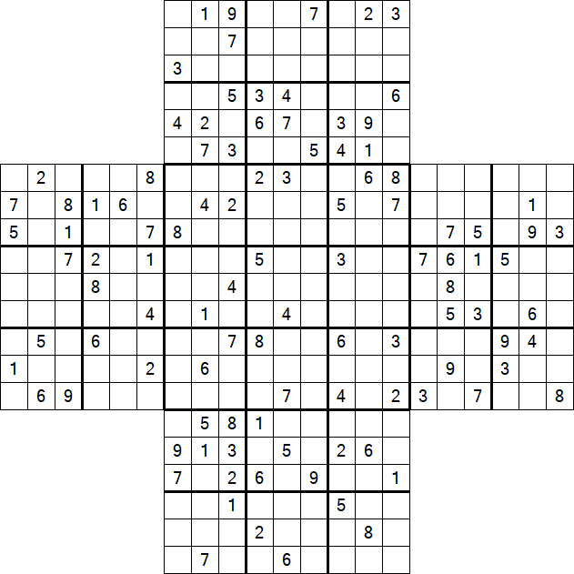 Cross Sudoku - Hard