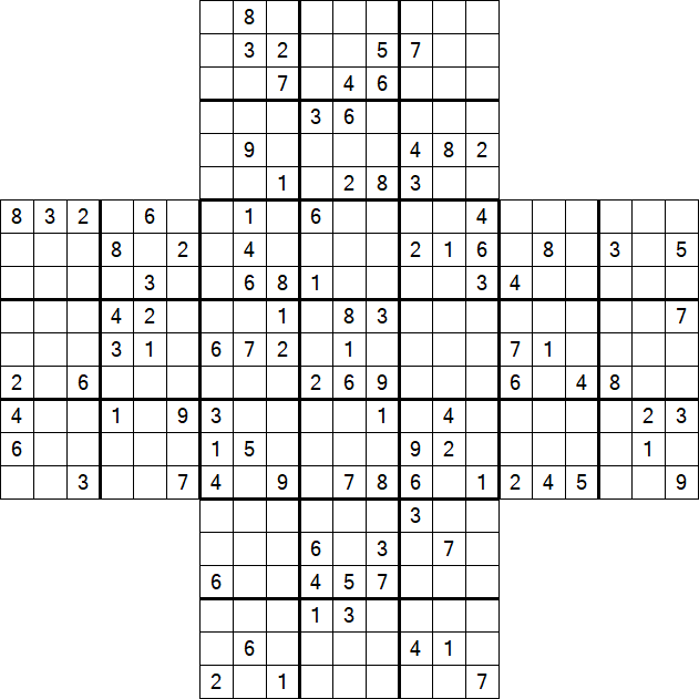 Cross Sudoku - Hard