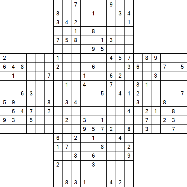 Cross Sudoku - Hard
