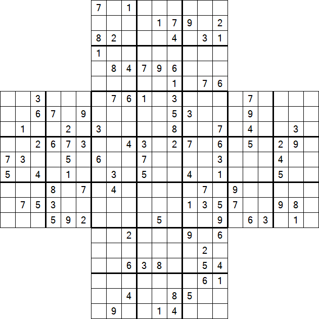 Cross Sudoku - Hard