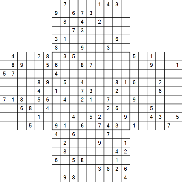 Cross Sudoku - Hard