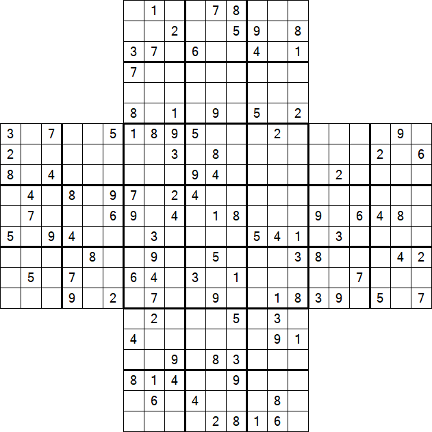 Cross Sudoku - Hard