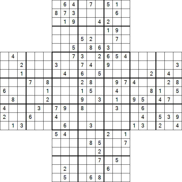 Cross Sudoku - Hard