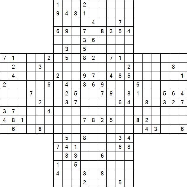 Cross Sudoku - Difficile