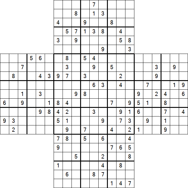Cross Sudoku - Difficile