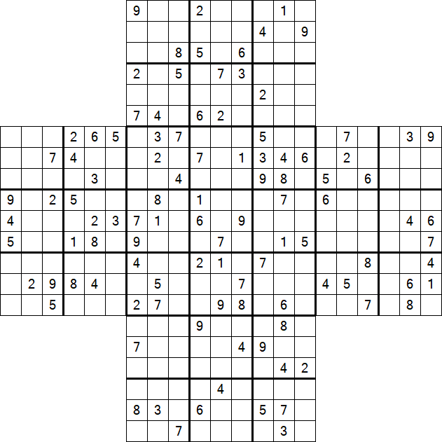 Cross Sudoku - Difficile
