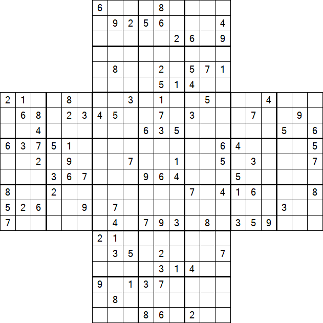 Cross Sudoku - Difficile