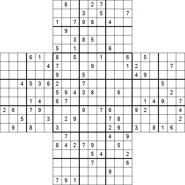 Cross Sudoku - Difficile