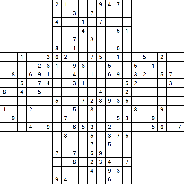 Cross Sudoku - Difficile