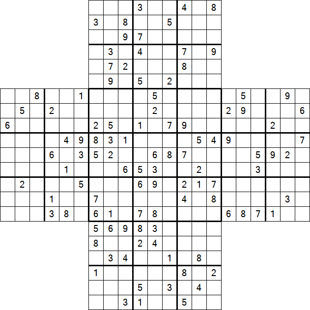 Cross Sudoku - Difficile