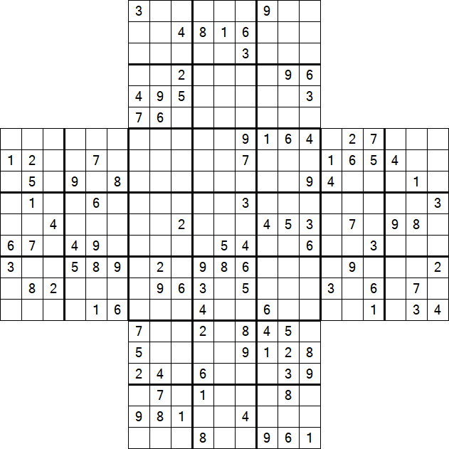 Cross Sudoku - Difficile