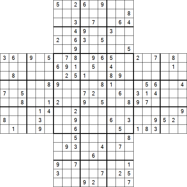 Cross Sudoku - Difficile