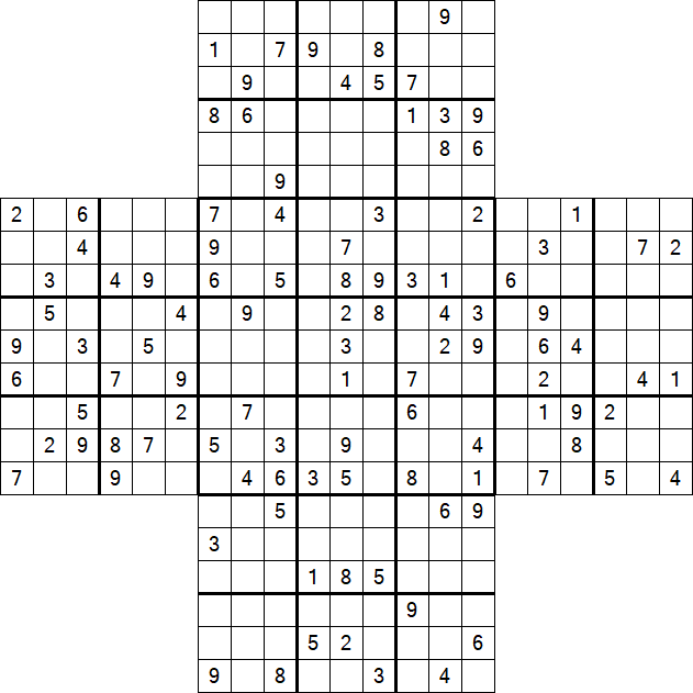 Cross Sudoku - Schwierig