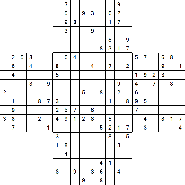 Cross Sudoku - Schwierig