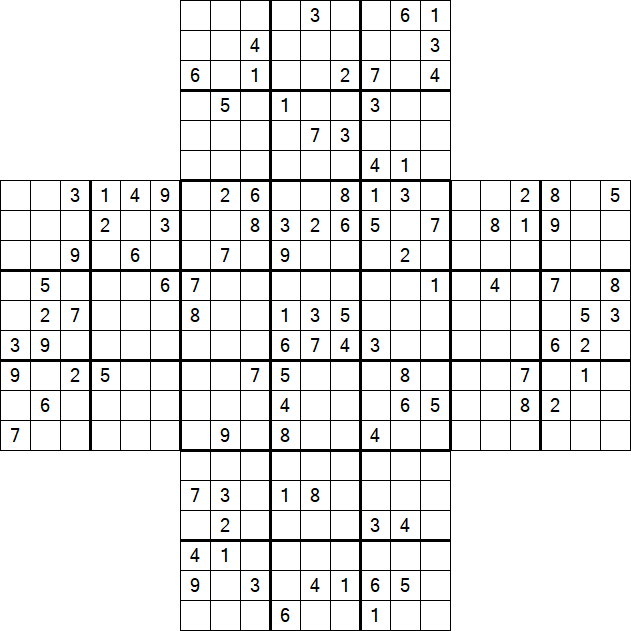 Cross Sudoku - Schwierig