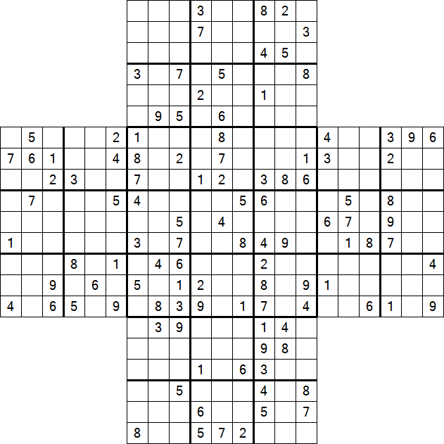 Cross Sudoku - Schwierig