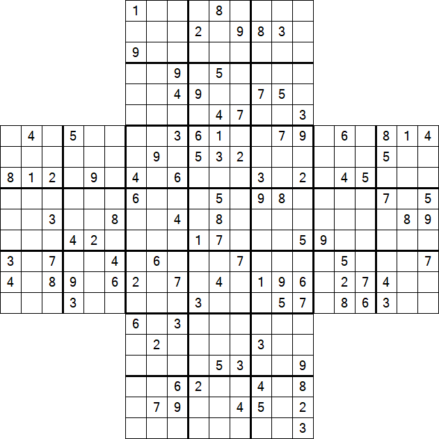 Cross Sudoku - Schwierig