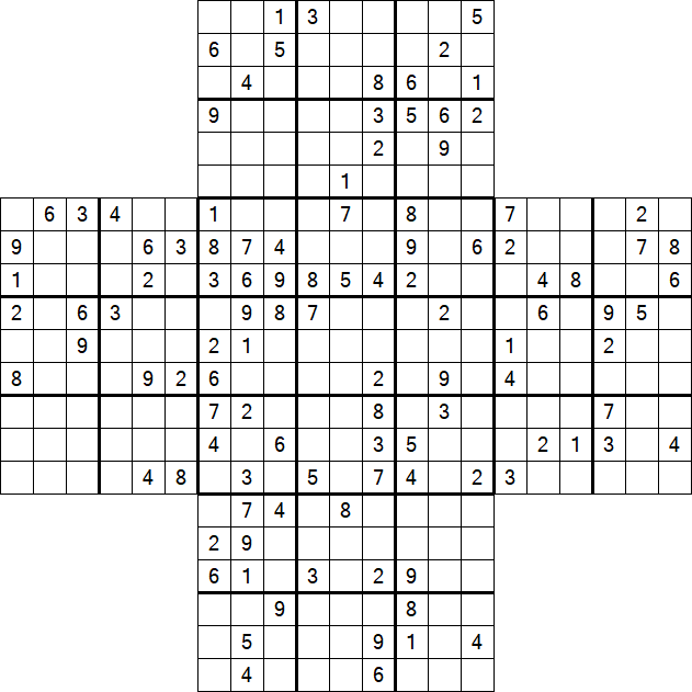 Cross Sudoku - Schwierig